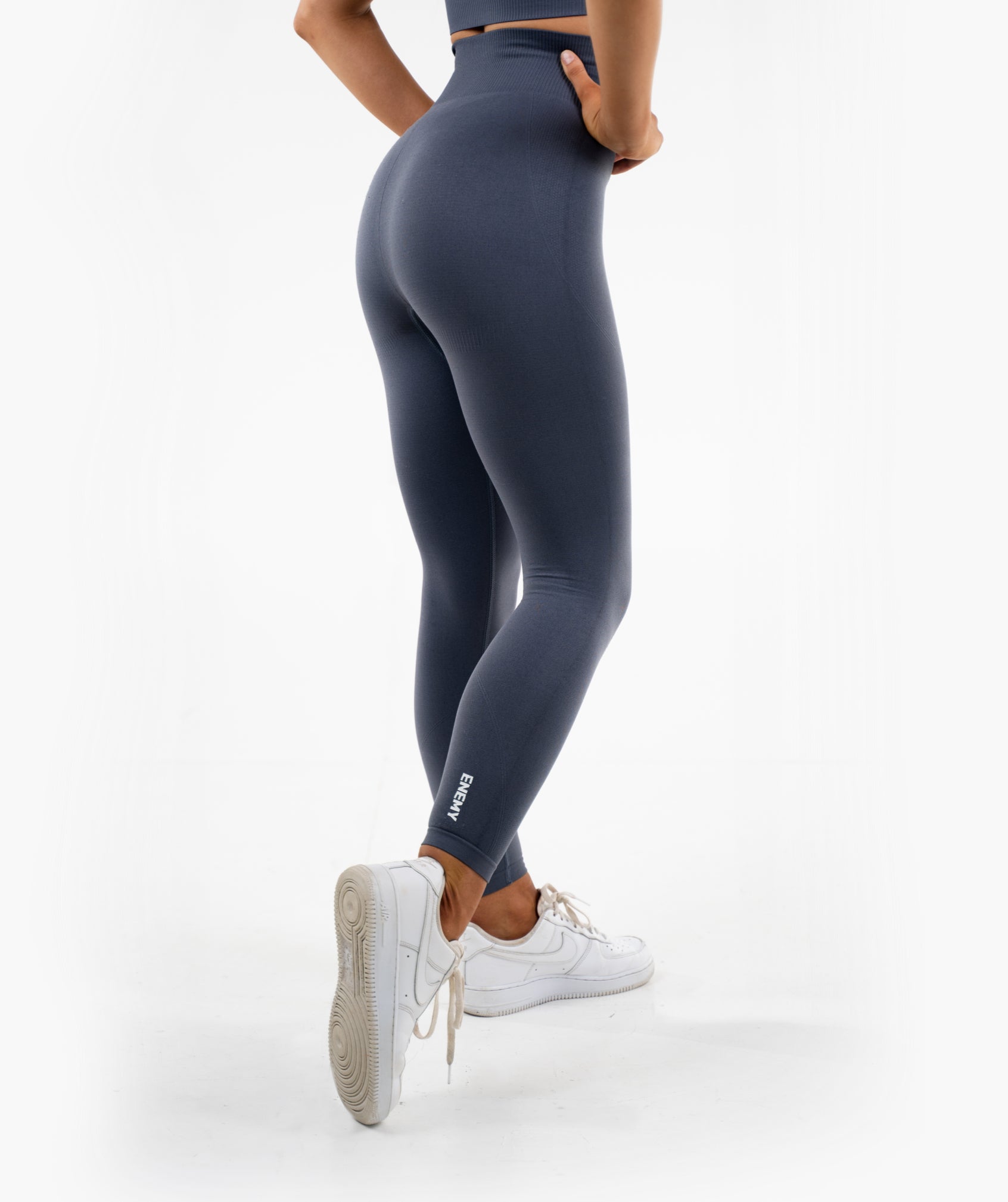 Apana Dark Gray Athletic Leggings Mesh Calves Women's Size XS